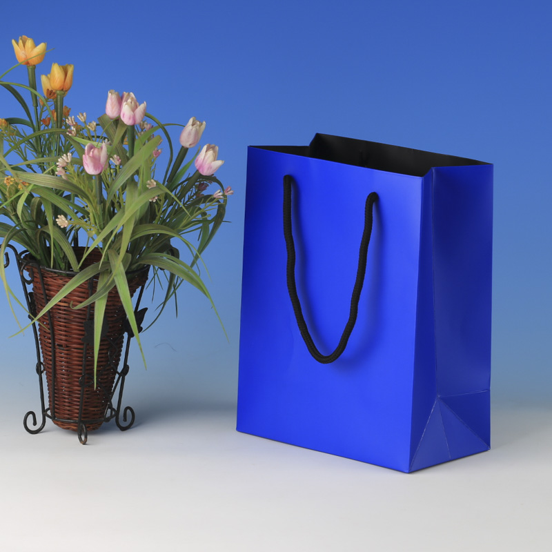 LS6003-Blue Matt Small paper Giftbag: Price @US$0.295/MOQ:3,000pcs