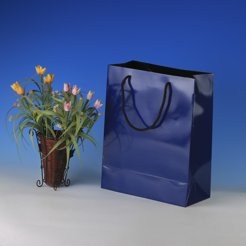 LS6013-Navy Glossy Med paper Giftbag: Price @US$0.38/MOQ:3,000pcs