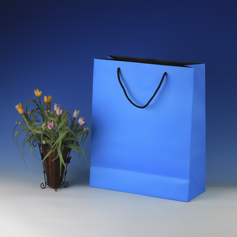LS6021-Light Blue  Matt Large paper Giftbag: Price @US$0.48/MOQ:3,000pcs