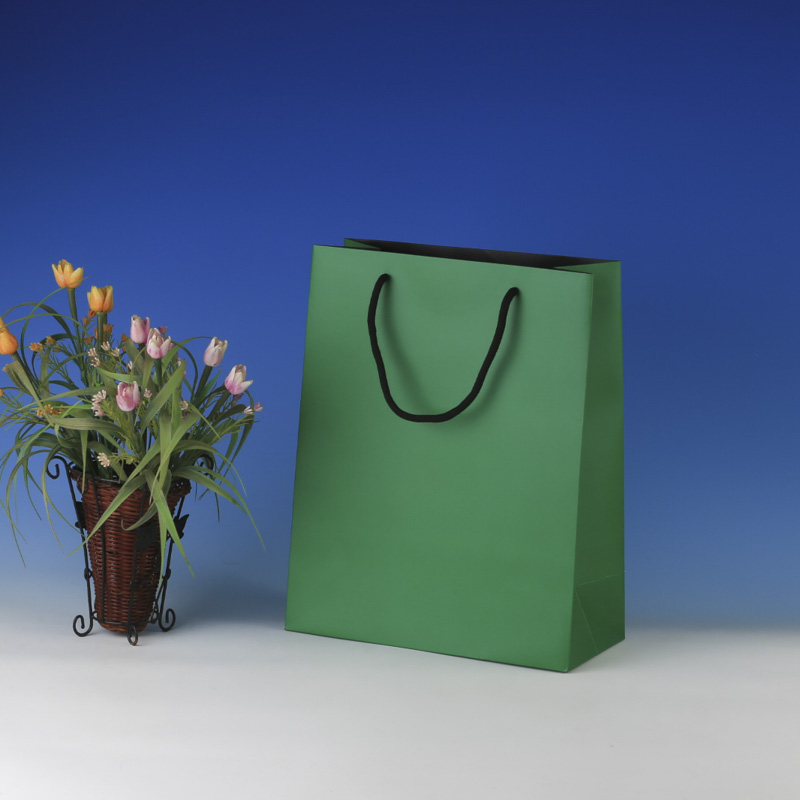 LS6031-Green Matt Med paper Giftbag: Price @US$0.38/MOQ:3,000pcs