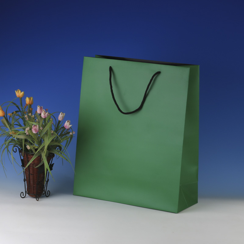 LS6032-Green Matt Large paper Giftbag: Price @US$0.48/MOQ:3,000pcs