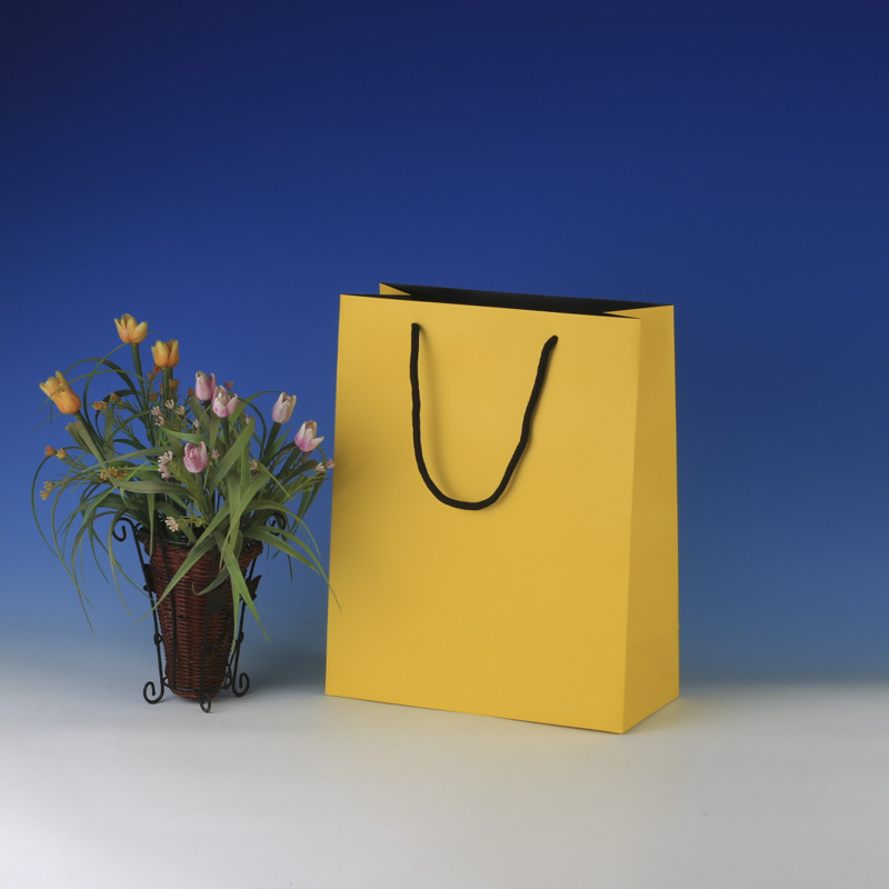 LS6037-Yellow Matt Med paper Giftbag: Price @US$0.38/MOQ:3,000pcs