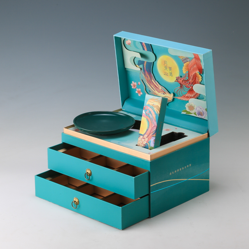 LS31365-Double layer Moon cake craft box set